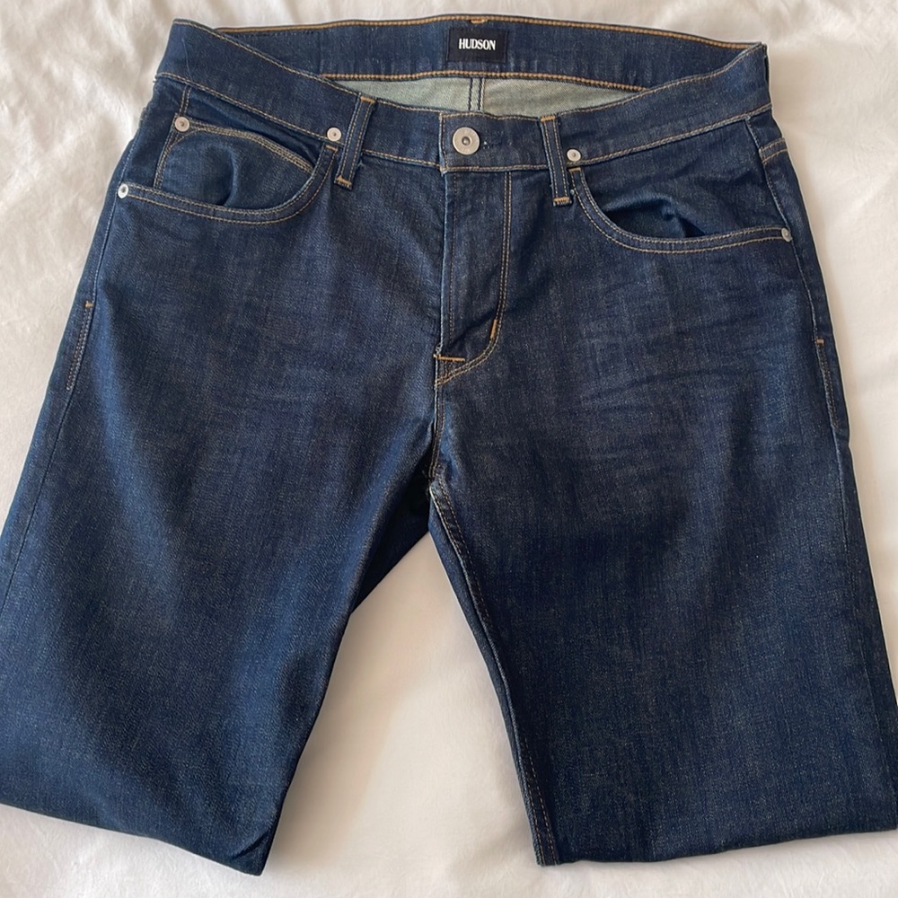 Raw denim jeans